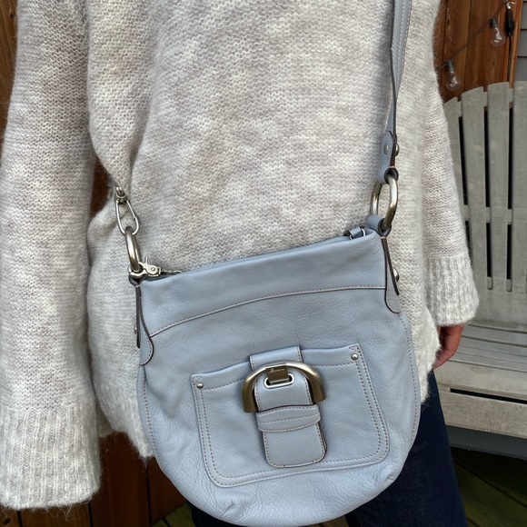 B. Makowsky slate blue leather crossbody - Picture 3 of 8